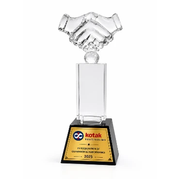 Premium Crystal Handshake Trophy